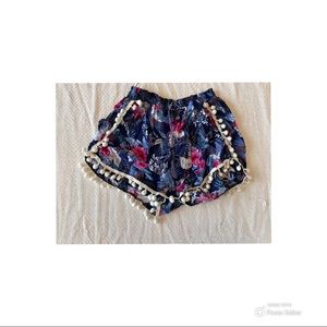 Pom Pom Floral Flowy Shorts